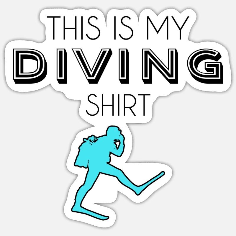 chemise de plongée - Sticker taille S (10 x 10 cm) - blanc mat