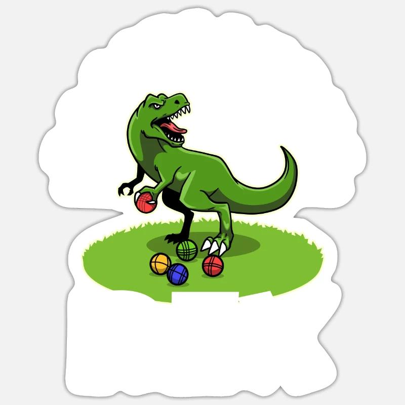 Boccesaurus Rex - Sticker taille S (10 x 10 cm) - blanc mat