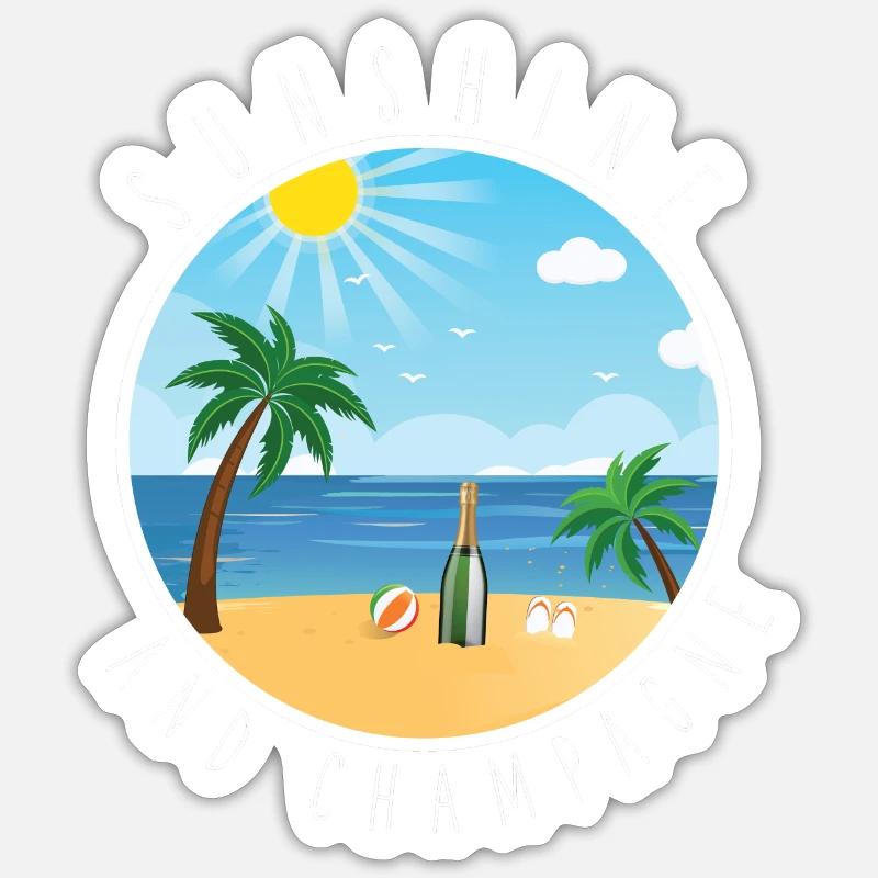 ensoleillement et - Sticker taille S (10 x 10 cm) - blanc mat