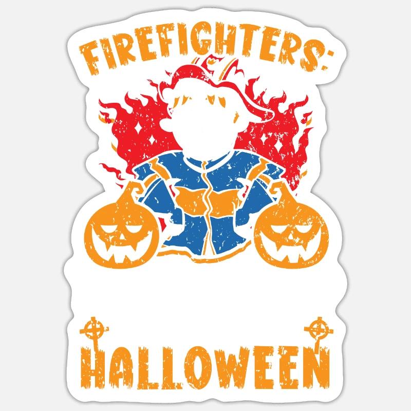 Feuerwehrmann Halloween Süßes oder Saures Feuerwehrmann Sticker Größe S (10 x 10 cm)