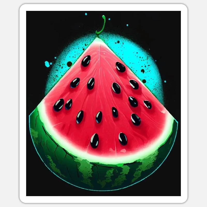 WASSERMELONE - Sticker Größe S (10 x 10 cm) - Mattweiß