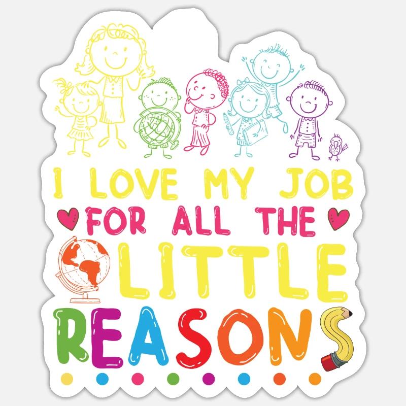 Enseignement mignon - Sticker taille S (10 x 10 cm) - blanc mat