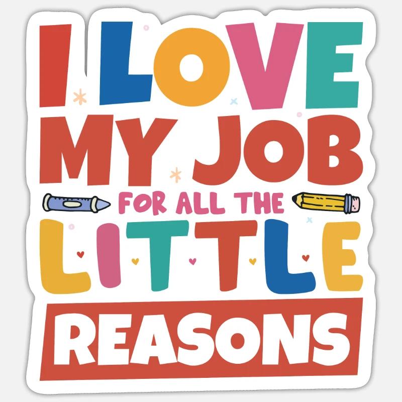Enseignant pré-K - Sticker taille S (10 x 10 cm) - blanc mat