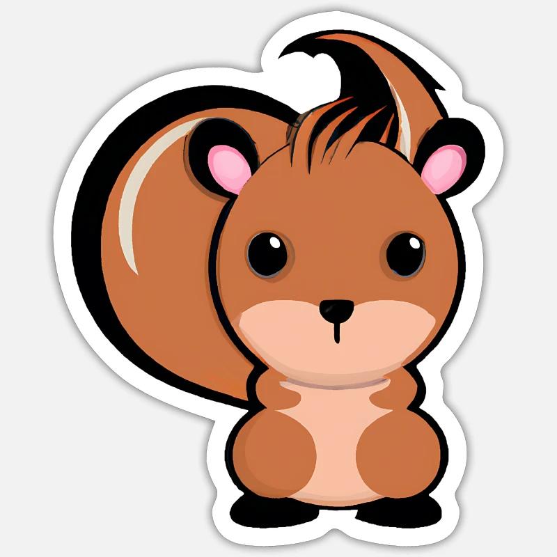 Süßes Eichhörnchen Sticker Größe S (10 x 10 cm)