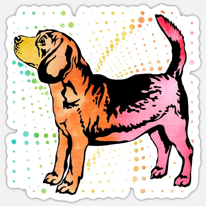 Beagle Sticker taille S (10 x 10 cm)