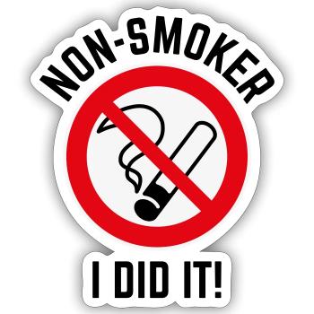 Non-Smoker – I Did It! (3C / B) - Sticker size S (10 x 10 cm) - white matte - Front
