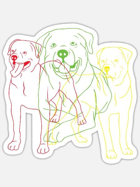 Hundezubehör Rottweiler Hundebesitzer - Sticker Größe S (10 x 10 cm) - Mattweiß