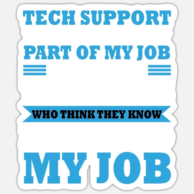 Lustiger Technischer Support Witz Kostüm Sticker Größe S (10 x 10 cm)