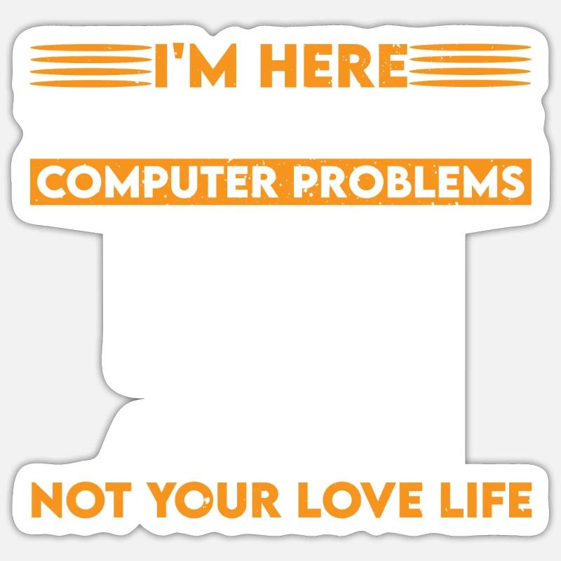 Funny Tech Support Costume Sticker size S (10 x 10 cm)