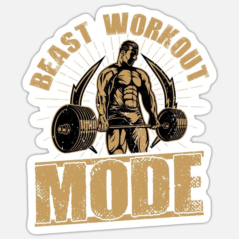 Beast Workout Mode Workout Training Weight Lifting Sticker size S (10 x 10 cm)