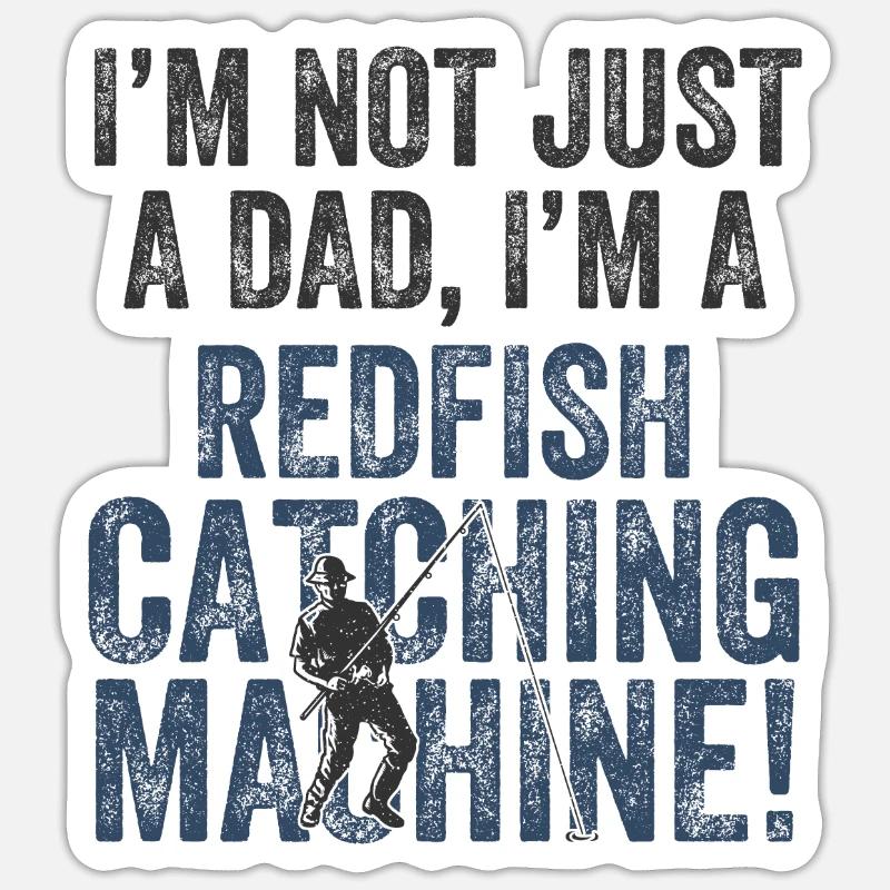 Papa Fängt – Rotbarsch Angeln - Sticker Größe S (10 x 10 cm) - Mattweiß