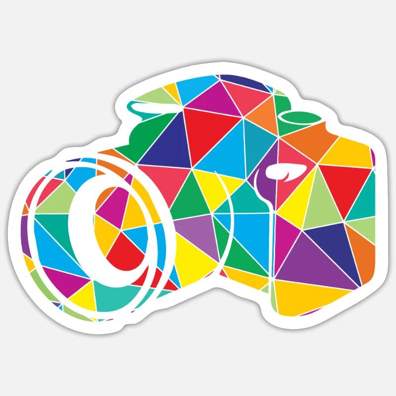 Low Poly Photographer Polygon Camera Sticker size S (10 x 10 cm)