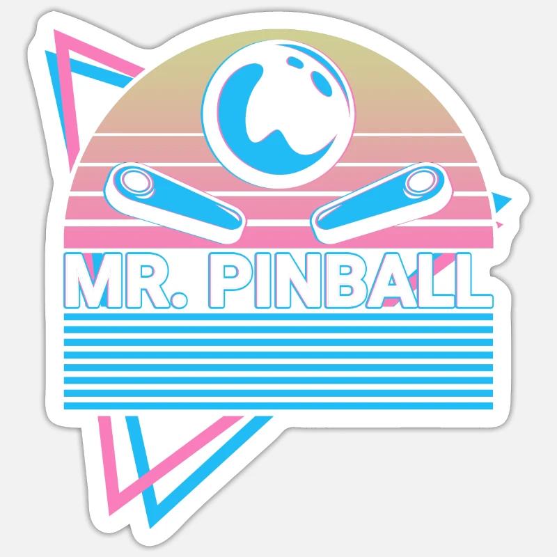 Mr. Flipper Retro - Sticker Größe S (10 x 10 cm) - Mattweiß
