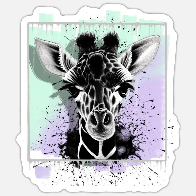 Giraffe - Sticker size S (10 x 10 cm) - white matte