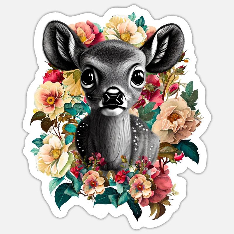 Roe deer - Sticker size S (10 x 10 cm) - white matte
