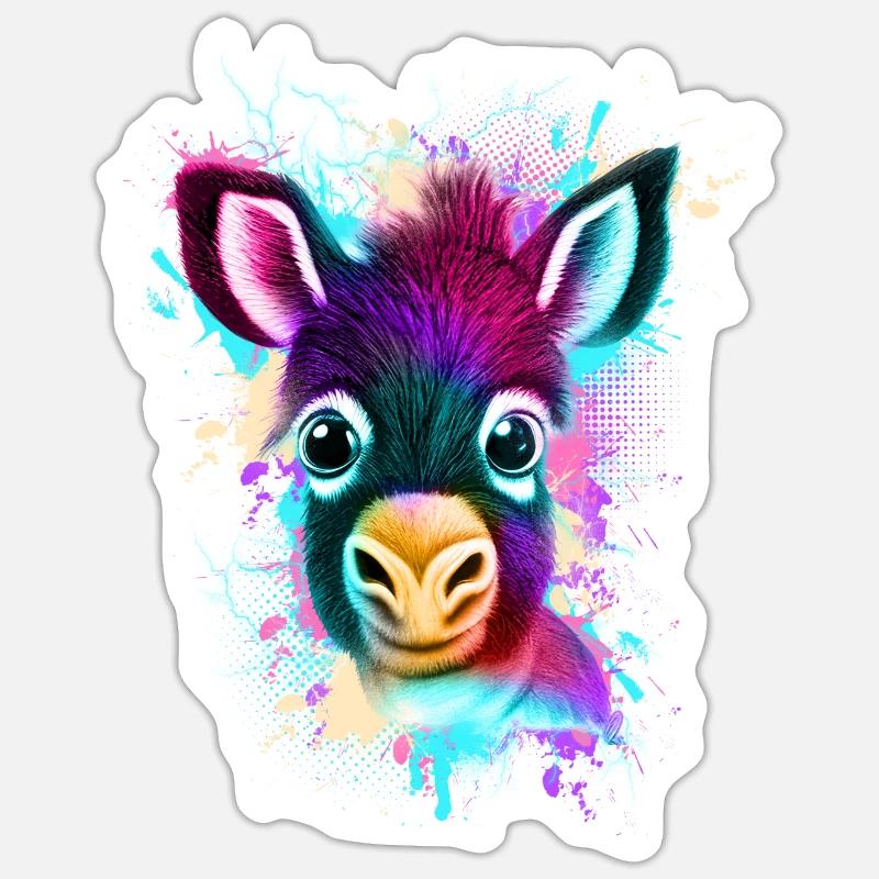 Donkey - Sticker size S (10 x 10 cm) - white matte