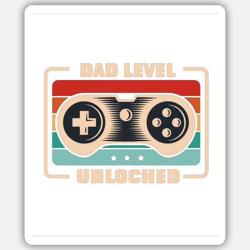 Dad Level - Sticker Größe S (10 x 10 cm) - Mattweiß