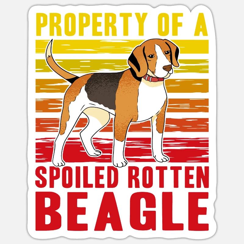 Propriété d’un Beagle pourri gâté - Sticker taille S (10 x 10 cm) - blanc mat