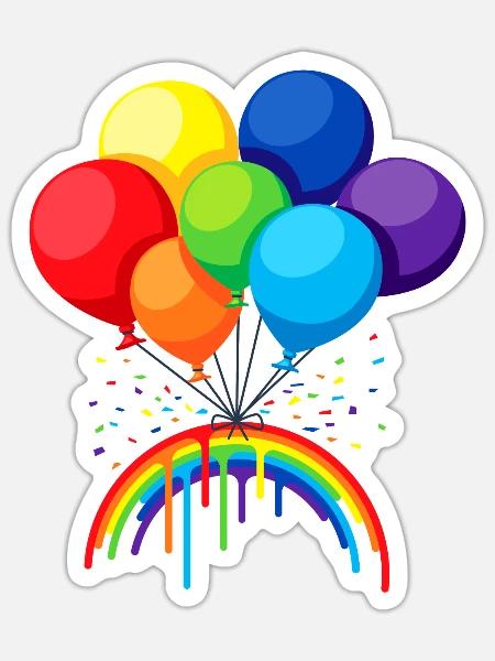 Ballon-Stolz - Sticker Größe S (10 x 10 cm) - Mattweiß
