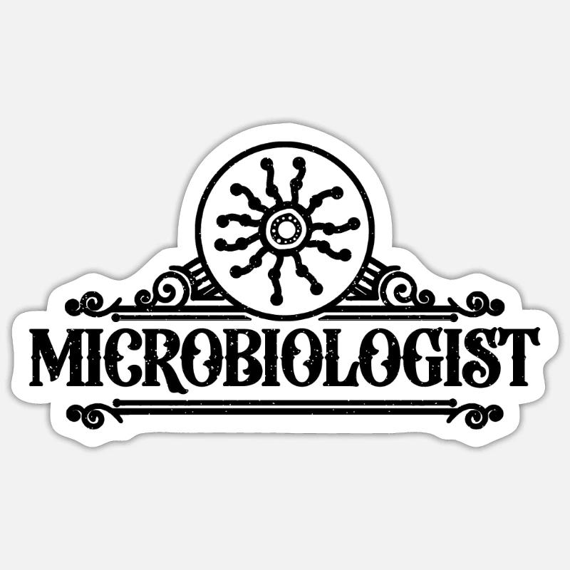 Microbiologist Biologist Science Microbiologists - Sticker Größe S (10 x 10 cm) - Mattweiß