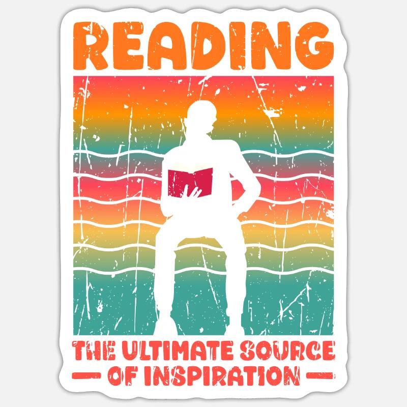 La lecture - source d’inspiration ultime - - Sticker taille S (10 x 10 cm) - blanc mat