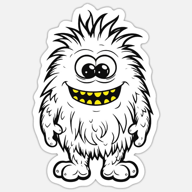 Funny Pet Monster Creature - Sticker size S (10 x 10 cm) - white matte