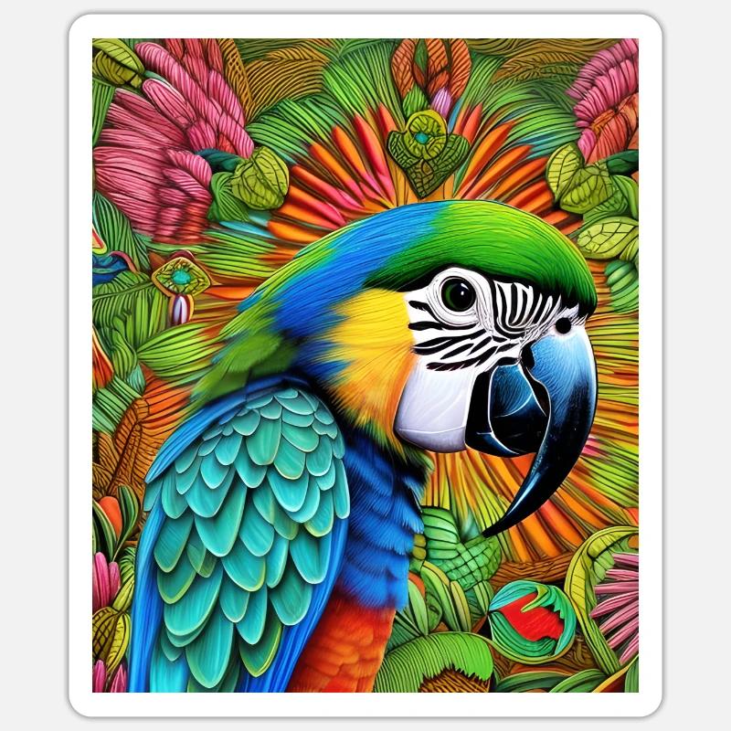 Parrot - Sticker size S (10 x 10 cm) - white matte