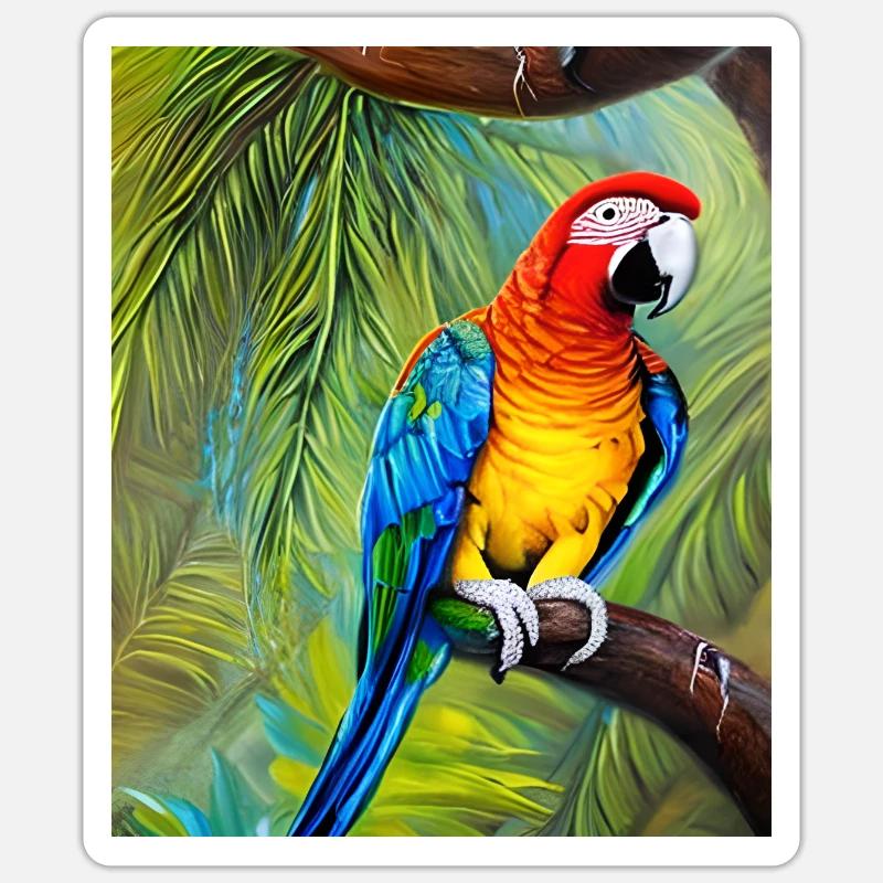 Parrot - Sticker size S (10 x 10 cm) - white matte