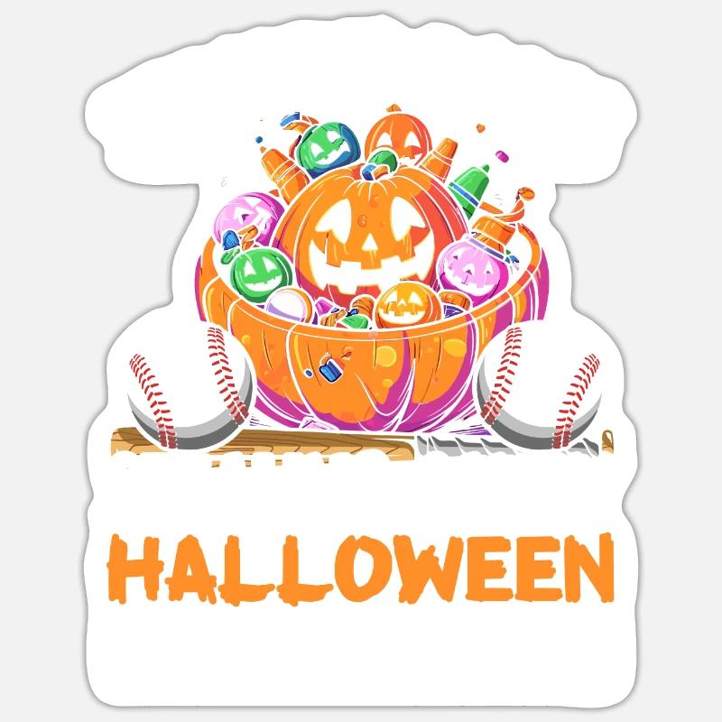 Baseball Halloween Süßes oder Saures Baseballspieler Sticker Größe S (10 x 10 cm)