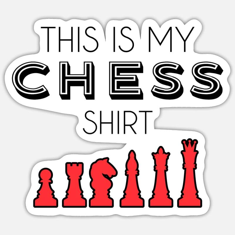 Chemise d’échecs - Sticker taille S (10 x 10 cm) - blanc mat