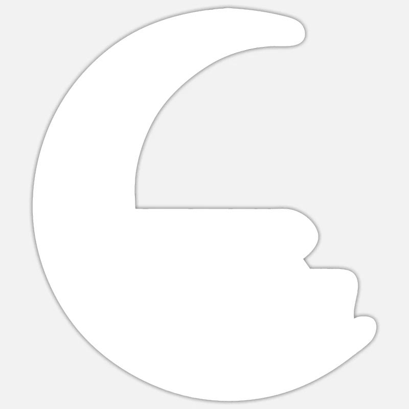 Crescent Moon - Café - Sticker taille S (10 x 10 cm)