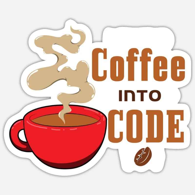Je transforme le café en code Sticker taille S (10 x 10 cm)