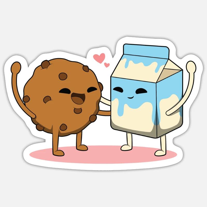 Coffee-milk pair - Sticker size S (10 x 10 cm) - white matte