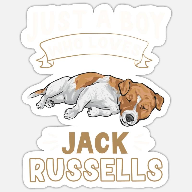 Jack Russell Terrier - Sticker taille S (10 x 10 cm) - blanc mat