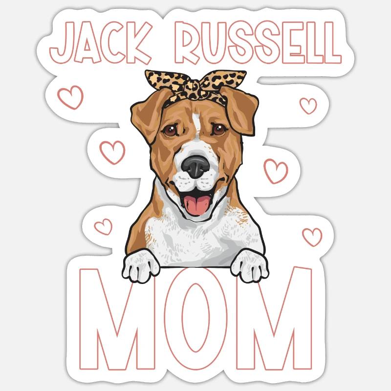 Jack Russell Terrier - Sticker taille S (10 x 10 cm) - blanc mat