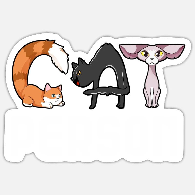 Cat Human - Sticker size S (10 x 10 cm) - white matte