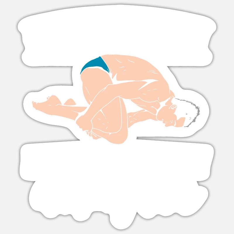 Plongeur Jumper Drôle - Sticker taille S (10 x 10 cm) - blanc mat
