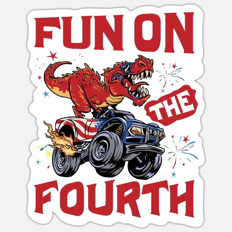 Amusement sur le quatrième - Sticker taille S (10 x 10 cm) - blanc mat