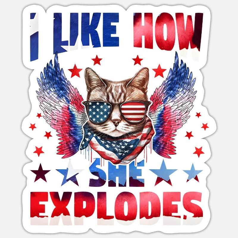 I like how she explodes - Sticker size S (10 x 10 cm) - white matte
