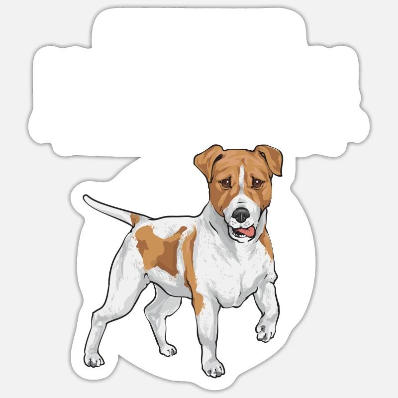 Jack Russell Terrier - Sticker taille S (10 x 10 cm) - blanc mat