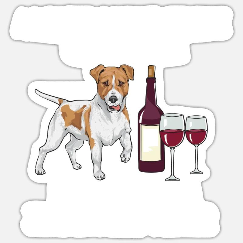 Jack Russell Terrier - Sticker taille S (10 x 10 cm) - blanc mat
