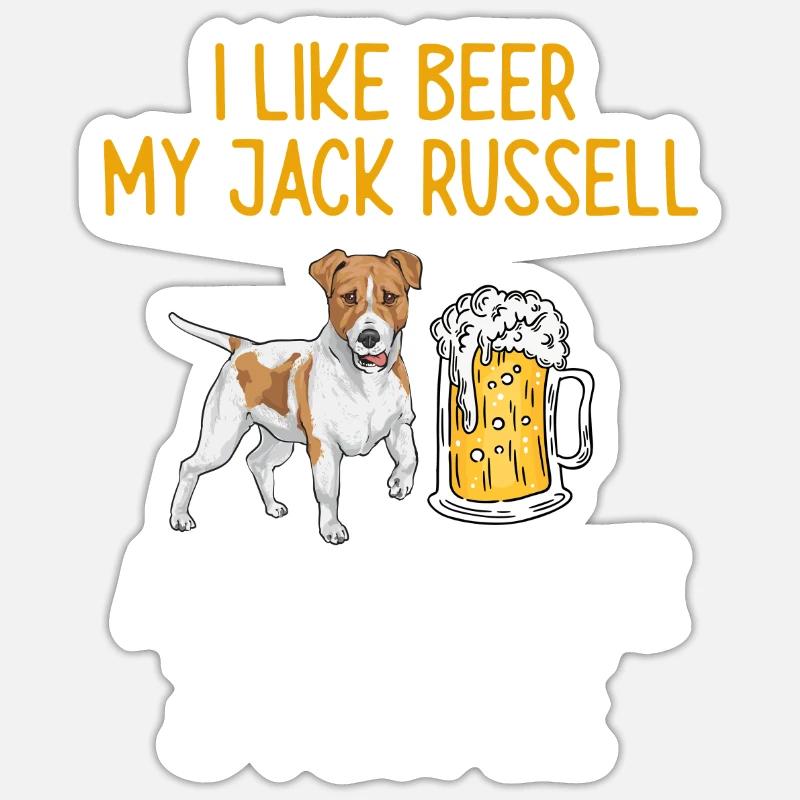 Jack Russell Terrier - Sticker taille S (10 x 10 cm) - blanc mat