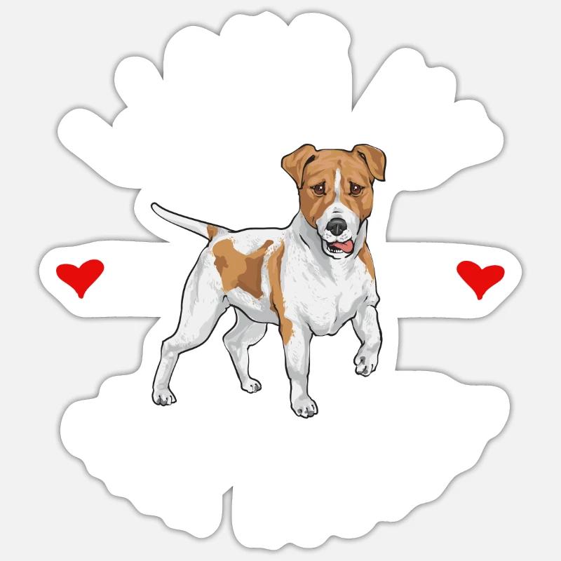 Jack Russell Terrier - Sticker taille S (10 x 10 cm) - blanc mat