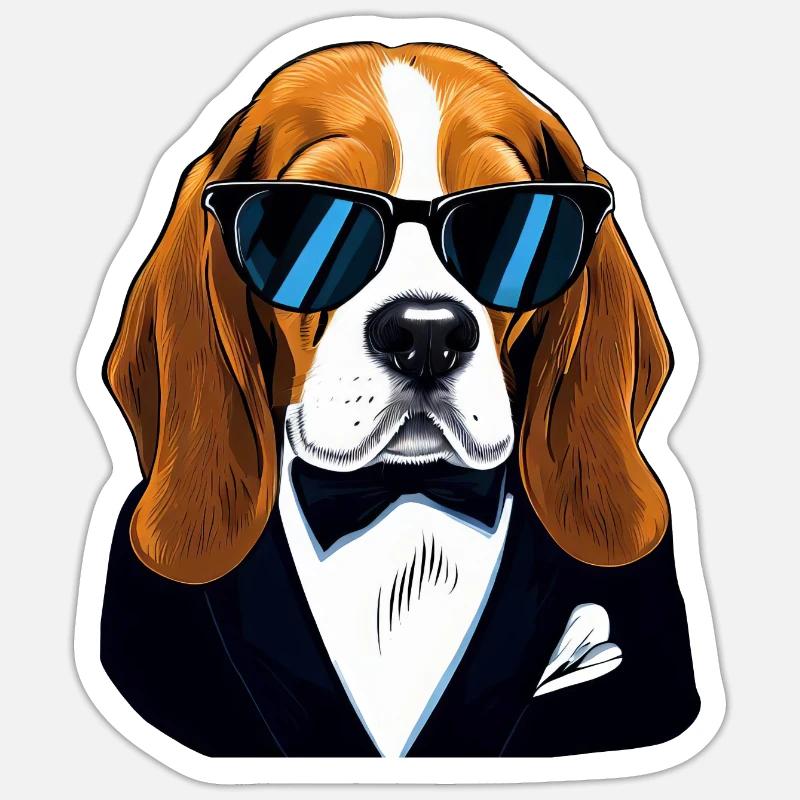 Beagle L’agent de sécurité Sticker taille S (10 x 10 cm)