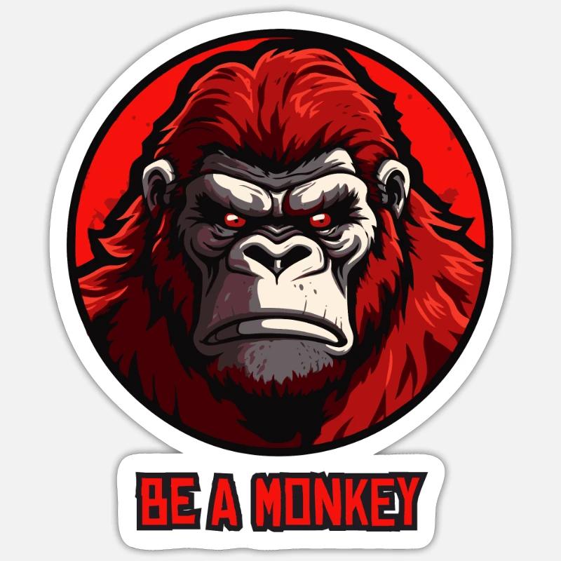 Soyez un singe - Sticker taille S (10 x 10 cm) - blanc mat