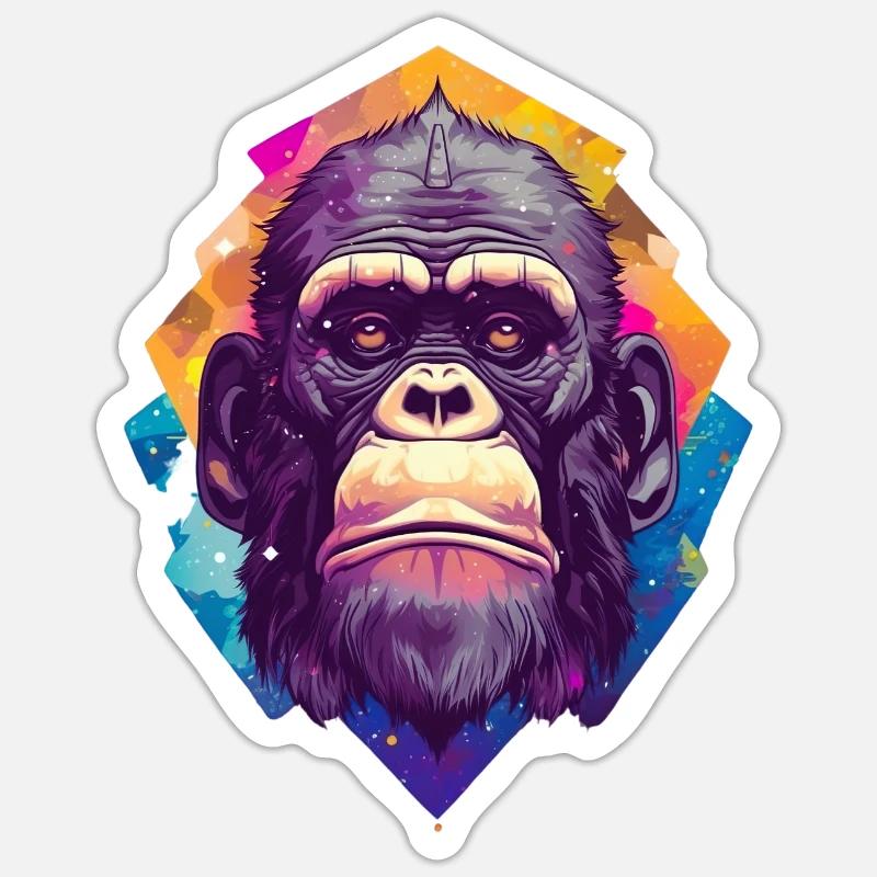 Cosmic Monkey Sticker size S (10 x 10 cm)