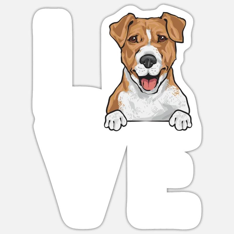 Jack Russell Terrier - Sticker Größe S (10 x 10 cm) - Mattweiß