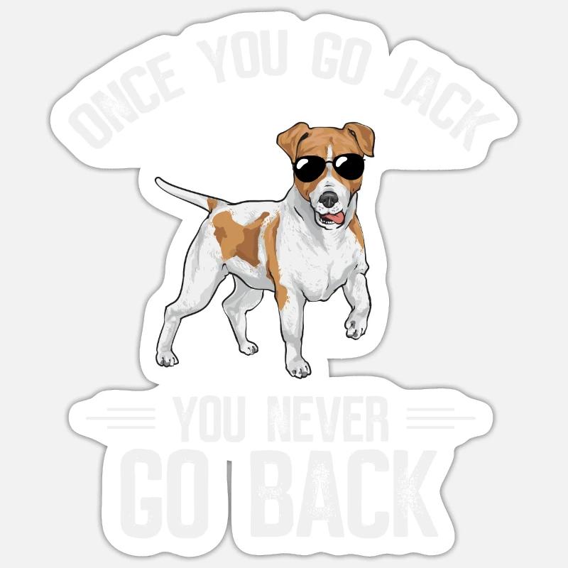 Jack Russell Terrier - Sticker taille S (10 x 10 cm) - blanc mat