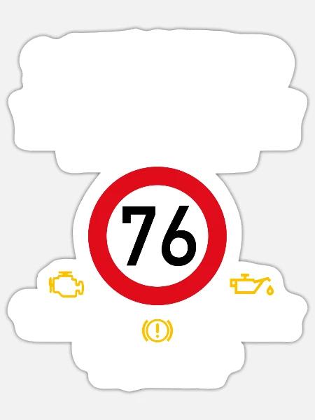 76. Geburtstag Schonend Behandeln 76 Alte Kiste 76 - Sticker Größe S (10 x 10 cm) - Mattweiß