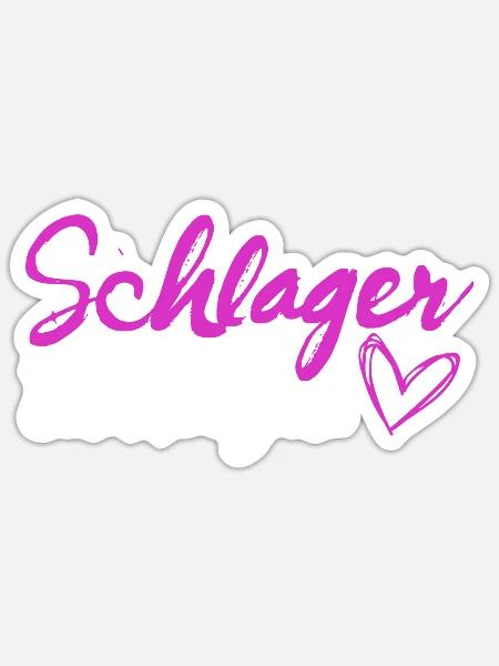Schlager im Herzen Schlagermusik - Sticker Größe S (10 x 10 cm) - Mattweiß